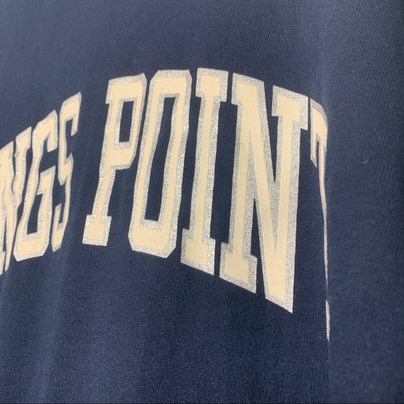 Champion Vintage Kings Point Navy Blue Hooded Sweatshirt Size Medium - Picture 3 of 6